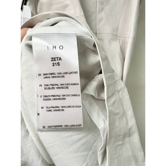 NWT IRO Zeta Sleeveless Thin Straps Leather Mini Dress Off-White Women 34 / US 2 - Picture 4 of 6